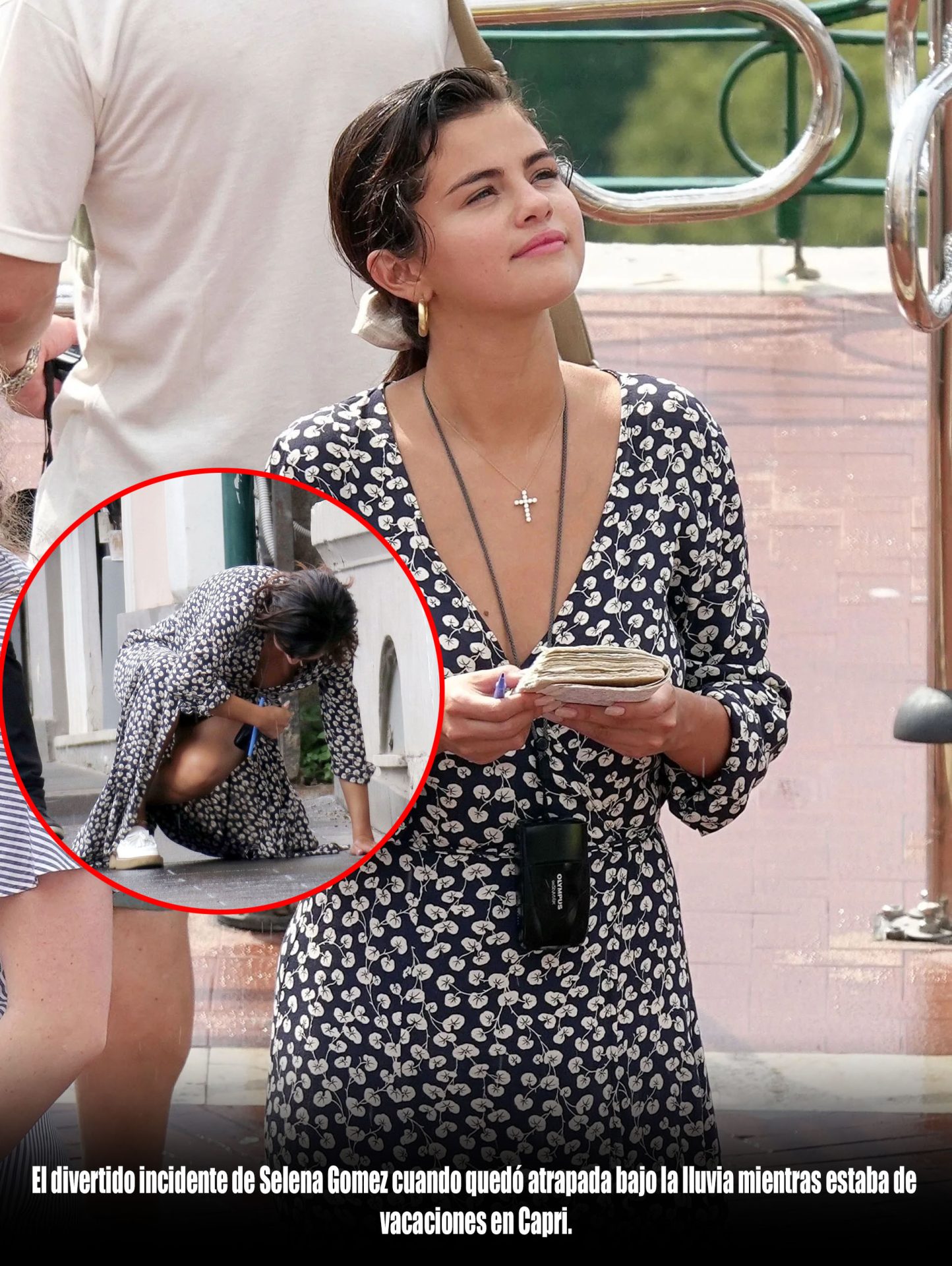 Cover Image for El divertido incidente de Selena Gomez cuando quedó atrapada bajo la lluvia mientras estaba de vacaciones en Capri.